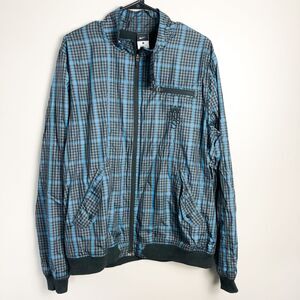 Nike Lebron James Witness Plaid Windbreaker Warm Up Jacket Blue Large
